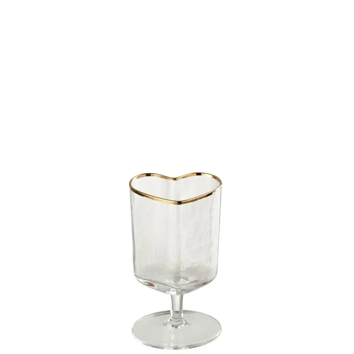 J-Line Weinglas Heart - Glas - Gold/Transparent