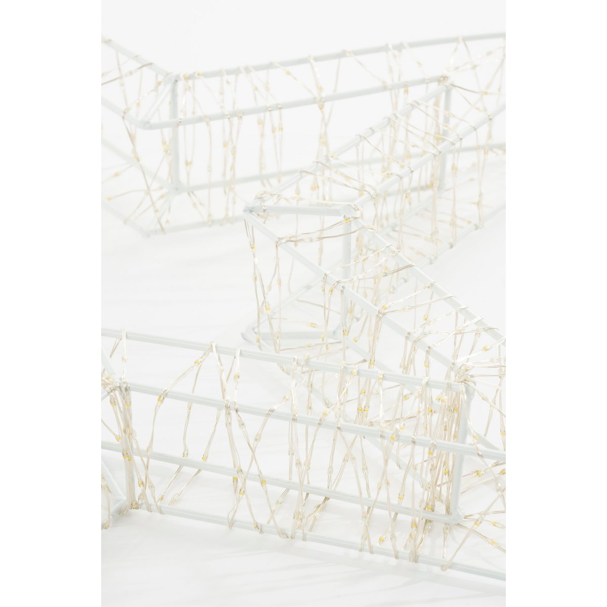 Sternaufhängung mit warmweißer LED-Beleuchtung – Ø56 cm – Metall – Weiß