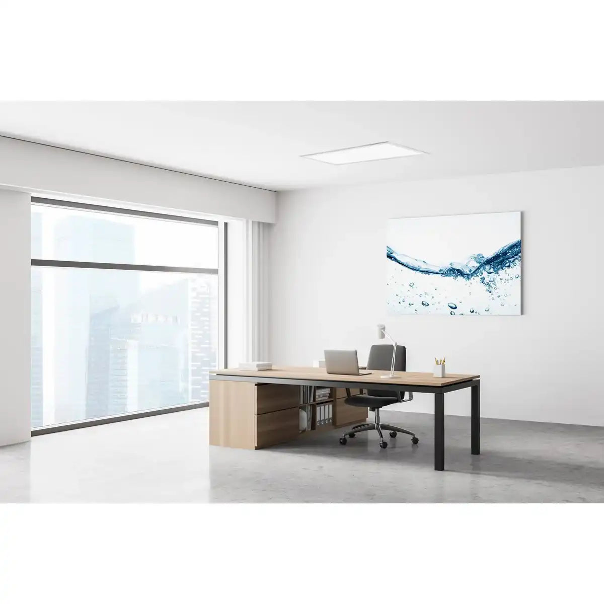 LED Aufbaupanel "NICOLA", Aufbauleuchte aus Metall und Kunststoff mit fest verbauten LEDs in neutralweiß, Panel für Innenräume 29,5 x59,5 cm