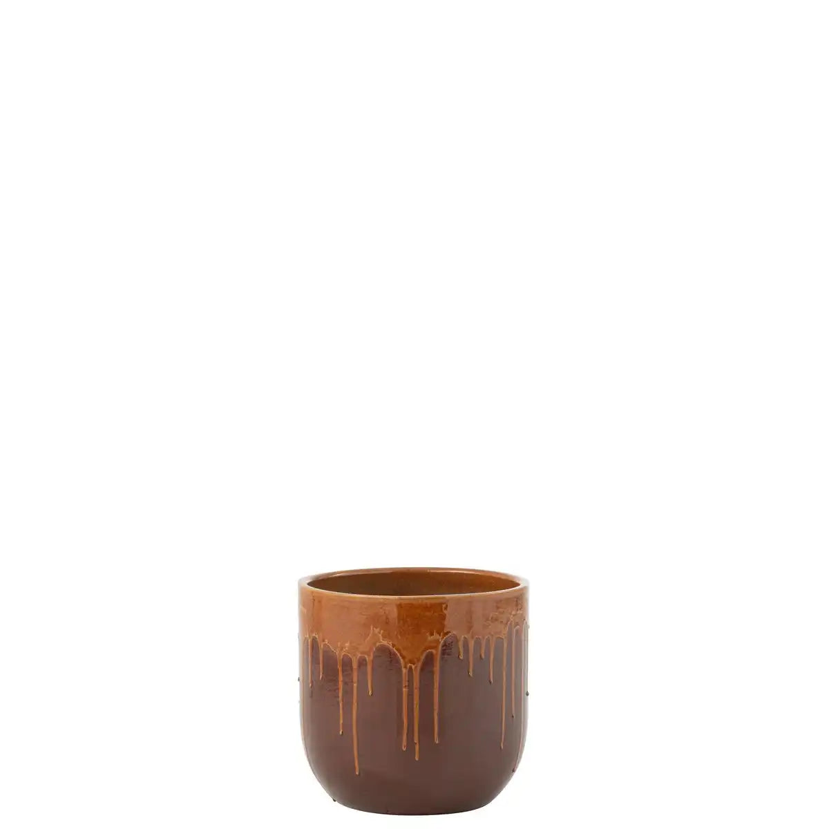 J-Line Blumentopf Lee - glänzendes Braun/Orange - Ø 28 cm