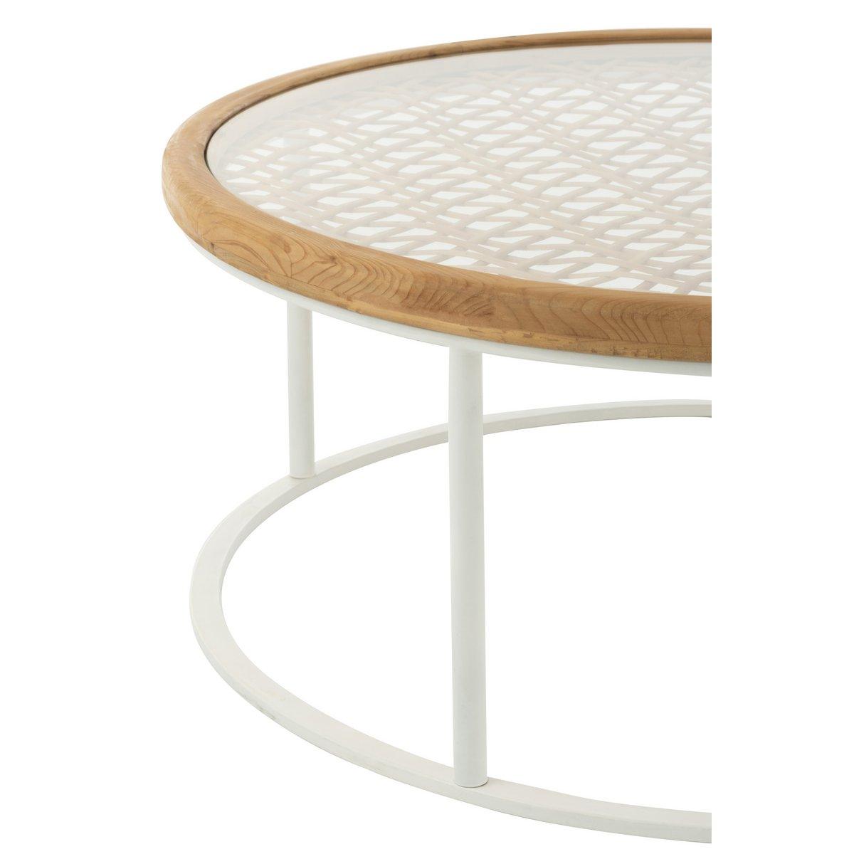 Couchtisch Mati Fichte/Metall Natur/Weiß 90cm