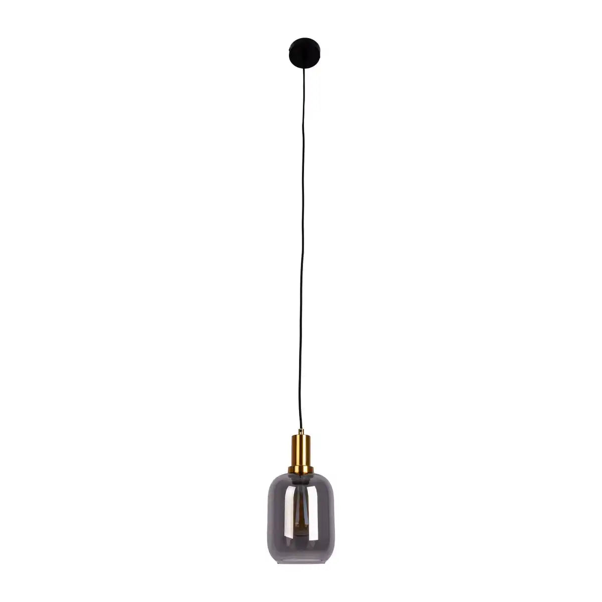 1er Pendelleuchte "FUMO", Pendellampe aus Metall und Glas in Schwarz, mit E14-Fassung, für Esszimmer, Wohnzimmer, Diele oder Büro, Hängelampe 150 x 20 cm
