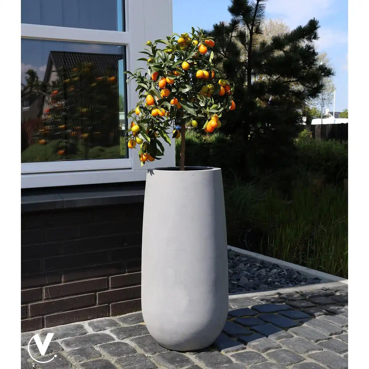 Blumenkübel Idaho Innenbereich Außenbereich topf Grau - HomeDesign Knaus