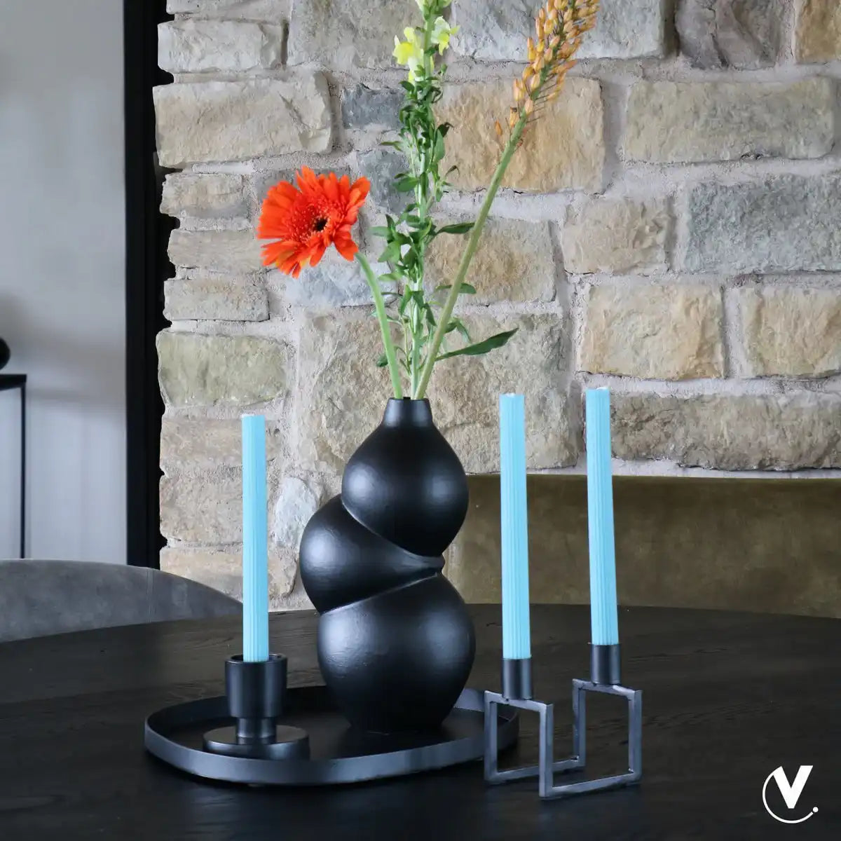 Blumenvase Schwarz Vase Barbosa 30cm - HomeDesign Knaus