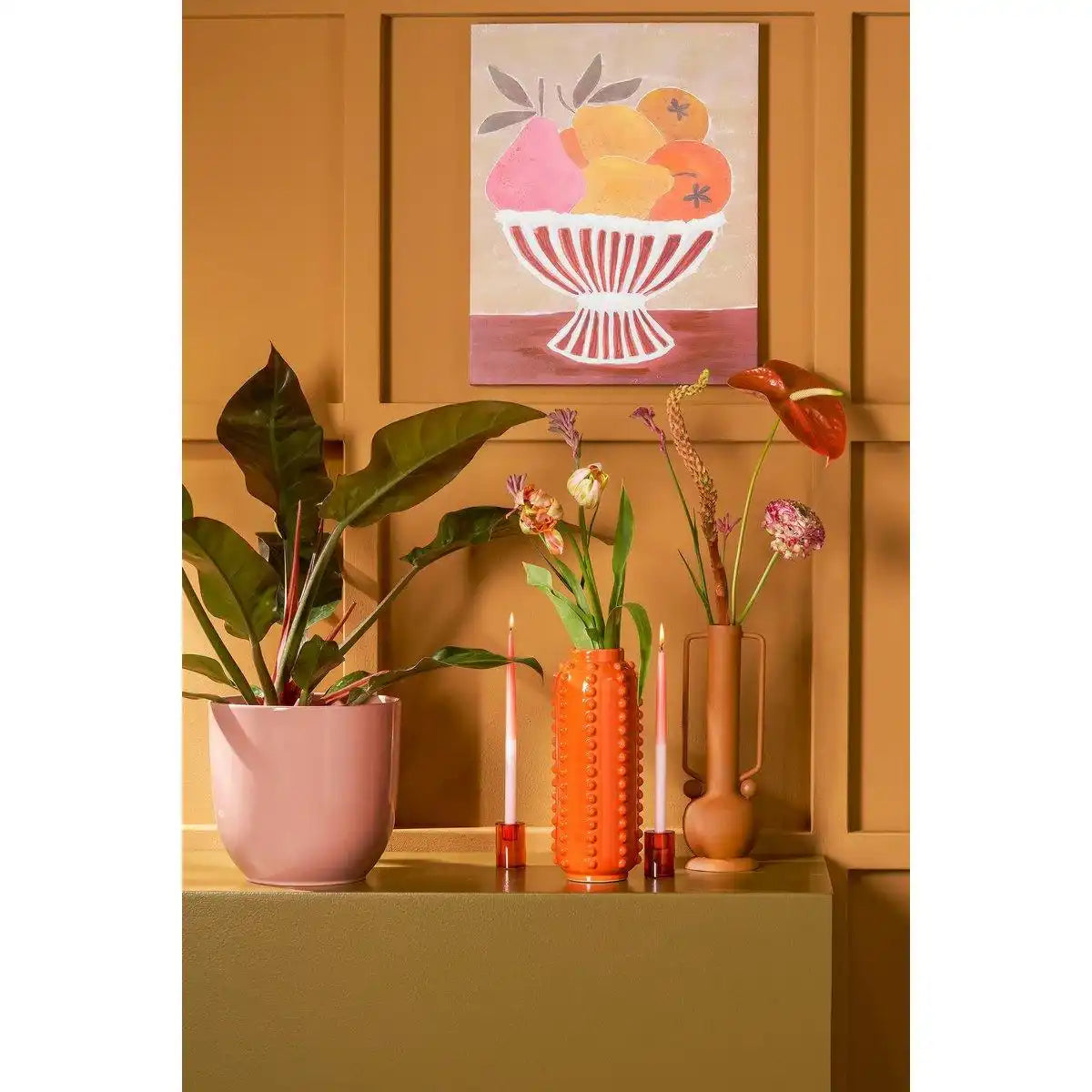 Boaz Vase - H30 x Ø11 cm - Keramik - Orange - HomeDesign Knaus