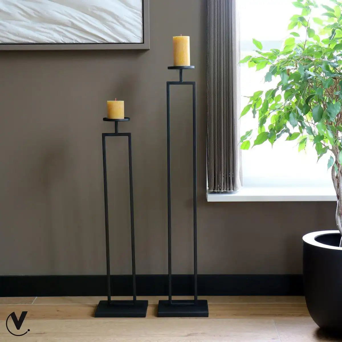 Bodenkerzenständer Stulpenkerze Concordia Schwarz Kerzenhalter - HomeDesign Knaus