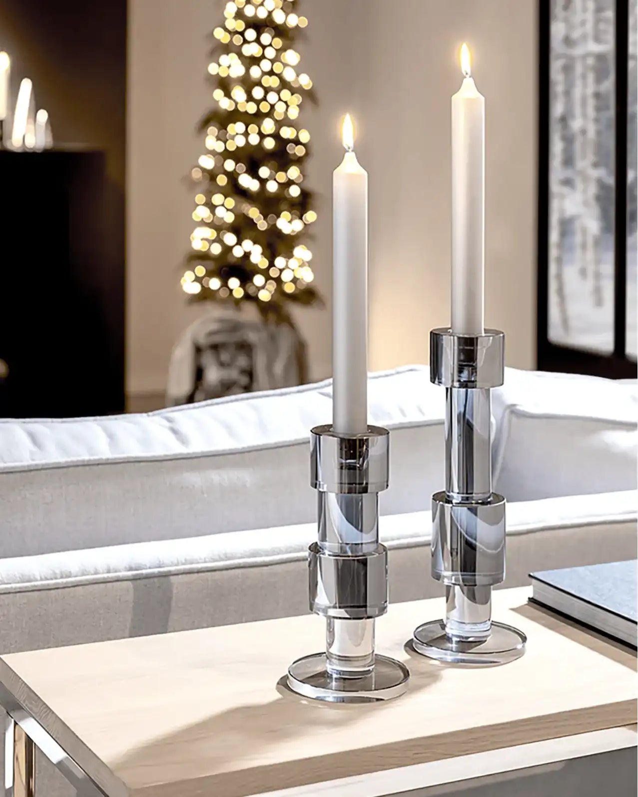 Bodi Kerzenständer aus Kristallglas Stabkerzenleuchter - HomeDesign Knaus