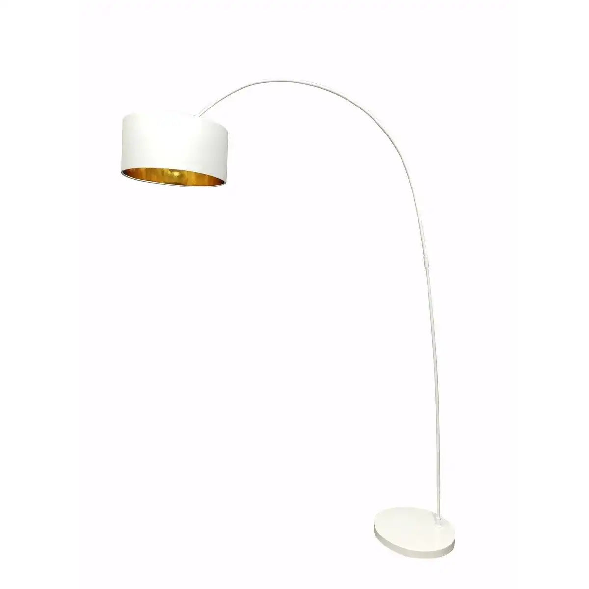 Bogenlampe mit Stoffschirm weiß - HomeDesign Knaus