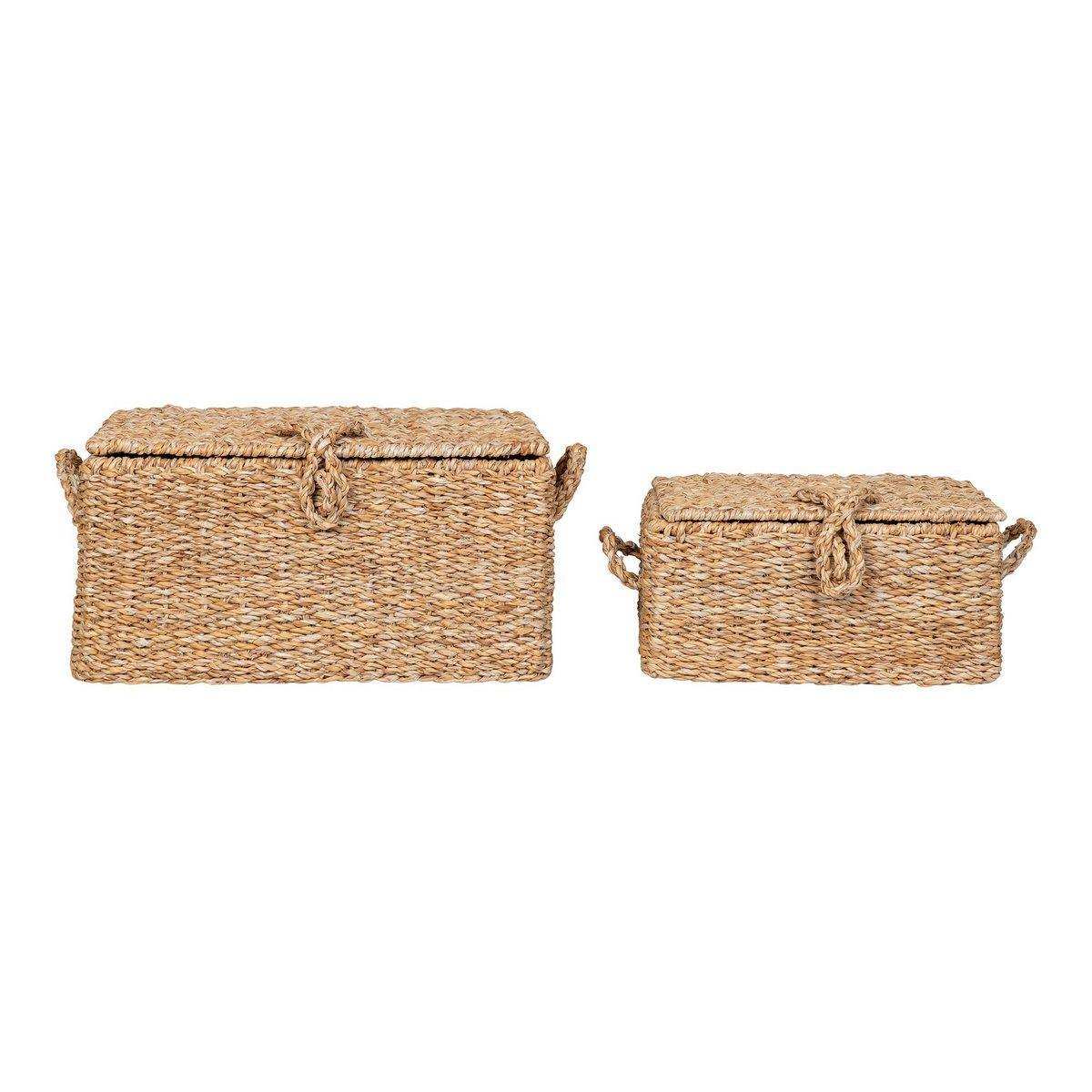 Bogra Basket - Korb, Seegras/Eisen, natur, 2er-Set - HomeDesign Knaus