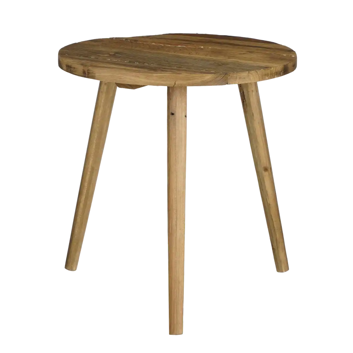 Bold Beistelltisch – H43 x Ø40 cm – Recyceltes Holz – Braun - HomeDesign Knaus