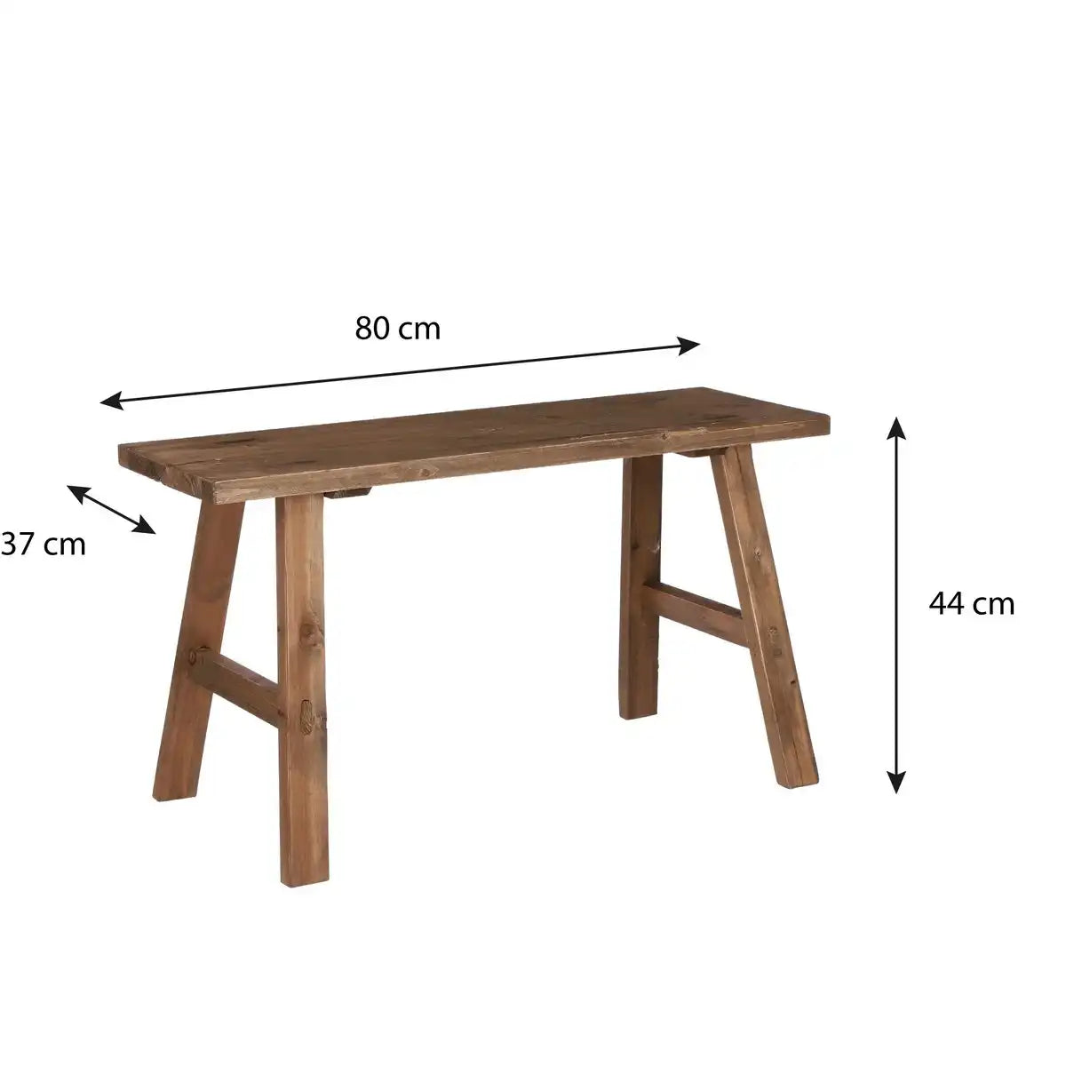 Bold Holzbank – L80 x B37 x H44 cm – recyceltes Holz – Braun - HomeDesign Knaus