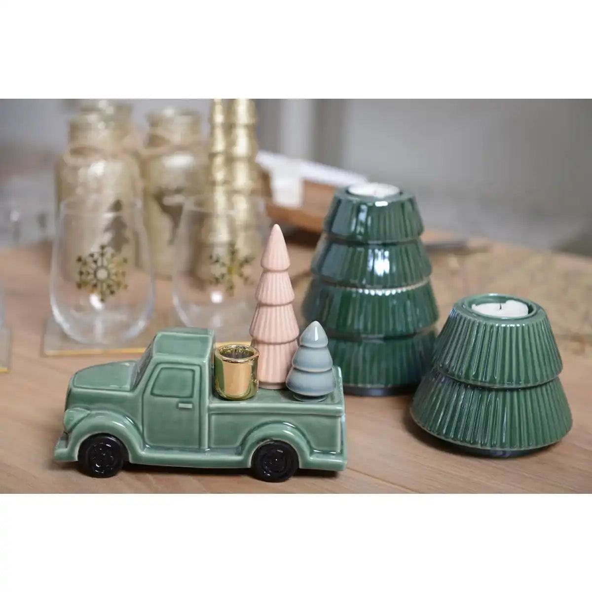 BONBONIER UND KERZENHALTER Tanne HÖHE 10CM - HomeDesign Knaus