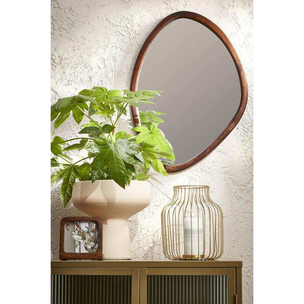 Bosco Wandspiegel – L50 x B69 cm – Mangoholz – Dunkelbraun - HomeDesign Knaus