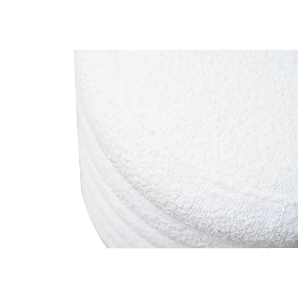 Bouclé Sitzhocker Ø38 cm Weiß - HomeDesign Knaus