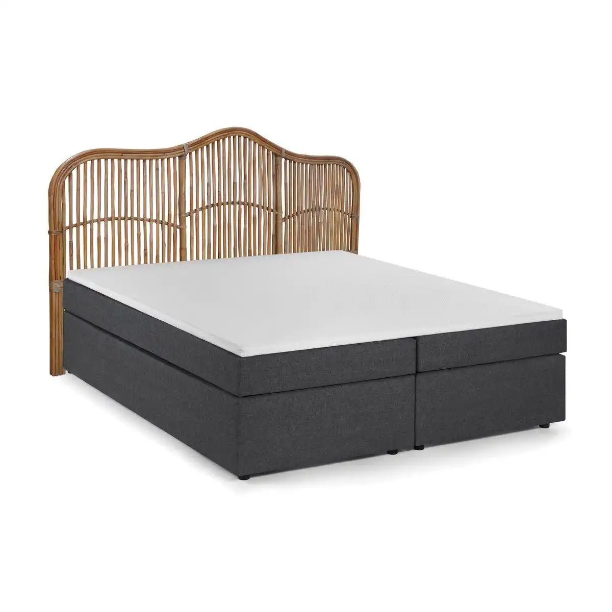 Boxspringbett mit Rattan-Kopfteil - HomeDesign Knaus