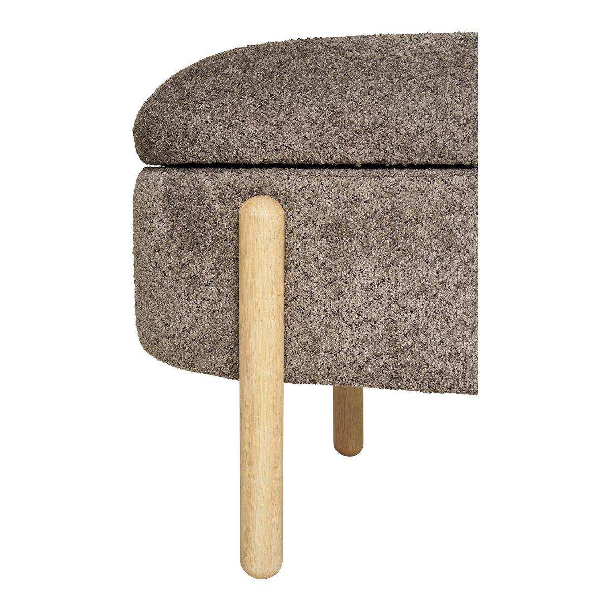 Branca Bank – Braun/Natur, Polyester/Schaum/Sperrholz, 98 x 41 x 48 cm - HomeDesign Knaus