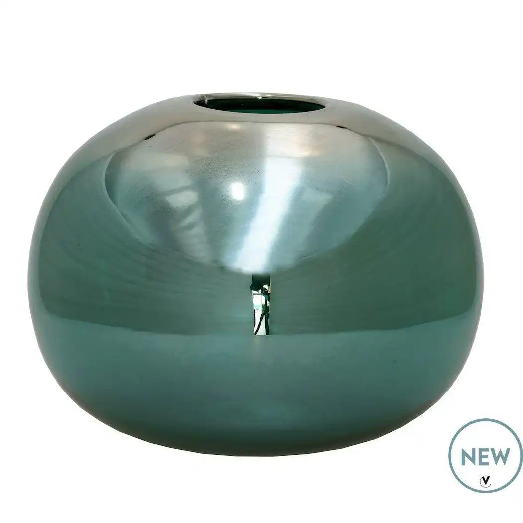 Brenno Designer Blumenvase Glasvase Glänzend Grün Vase Handarbeit - HomeDesign Knaus