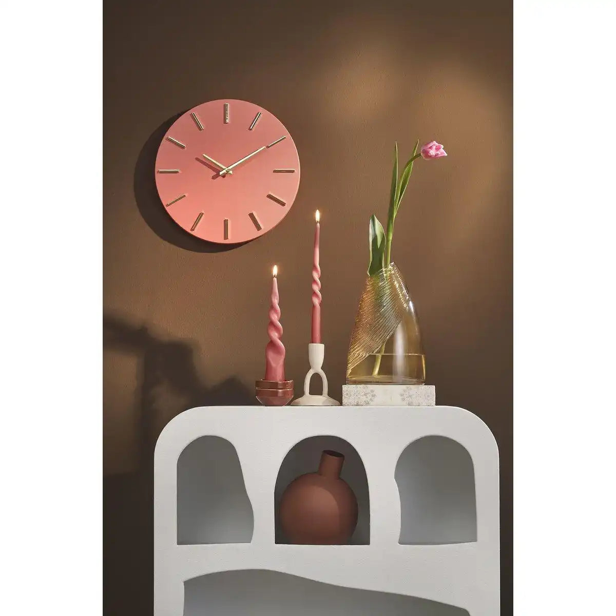 Brixen Wanduhr - Ø36 cm - Rosa - HomeDesign Knaus