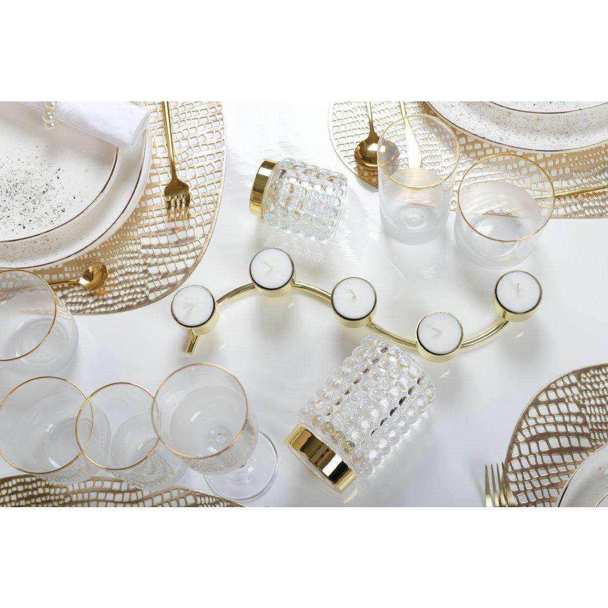 BUBBLE KERZENHALTER GOLDENER FUSS HÖHE 13CM - HomeDesign Knaus