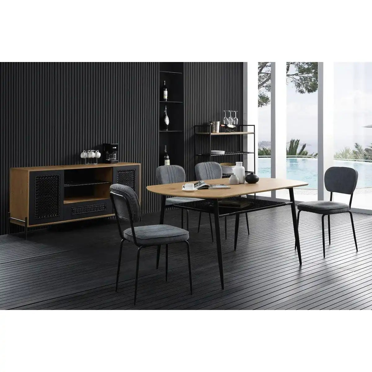 Bücherregal Natur/Schwarz - HomeDesign Knaus