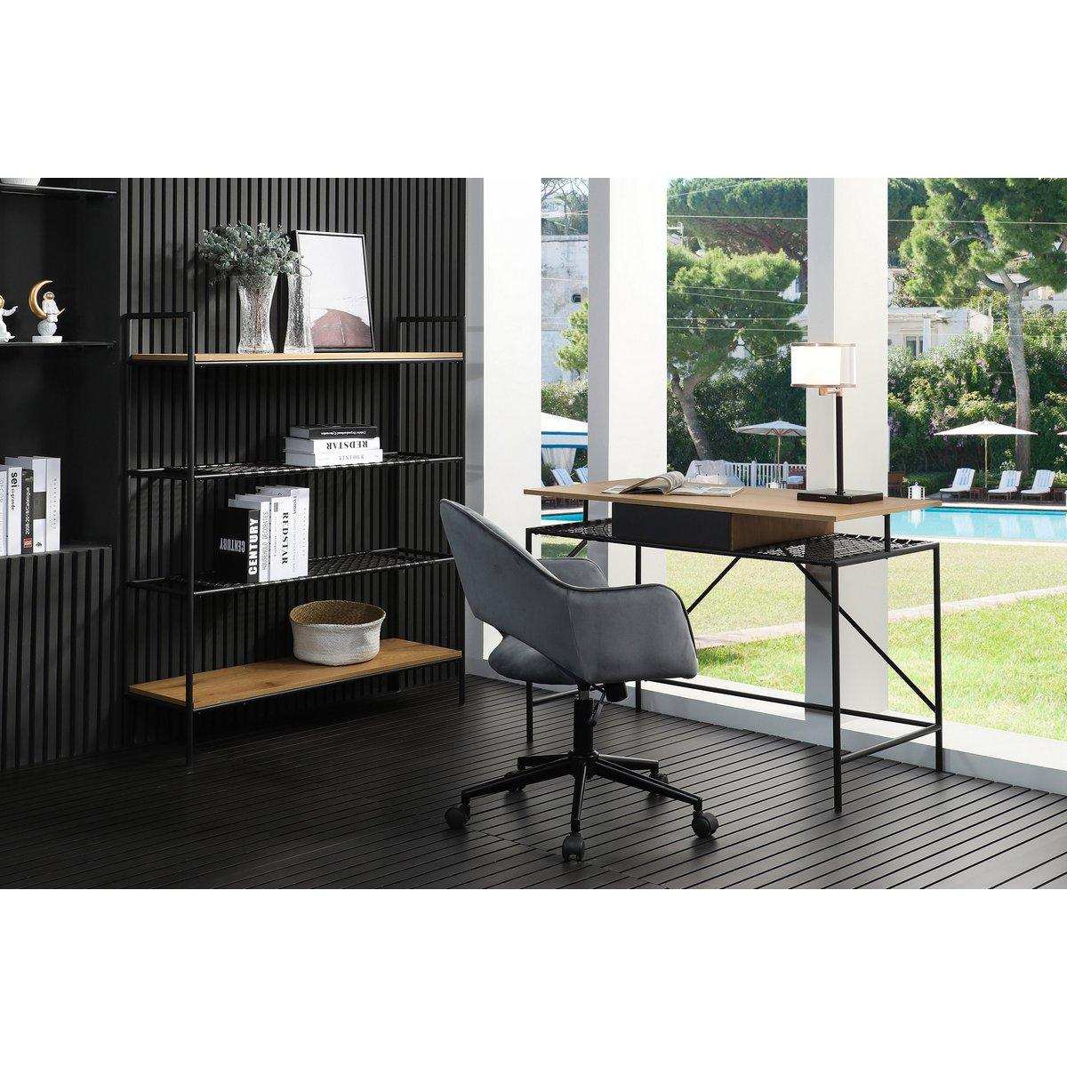 Bücherregal Natur/Schwarz - HomeDesign Knaus