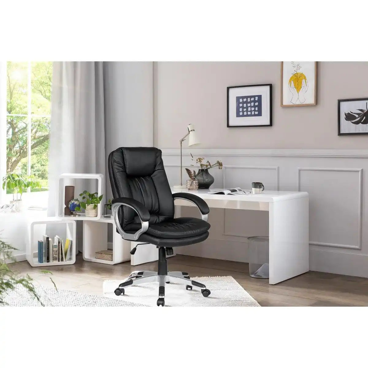 Bürostuhl mit Armlehnen, schwarz - HomeDesign Knaus