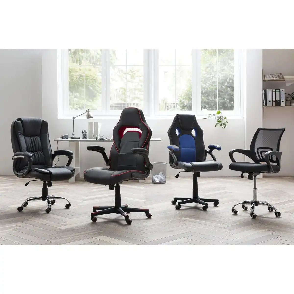 Bürostuhl mit Netzbespannung, schwarz/grau - HomeDesign Knaus
