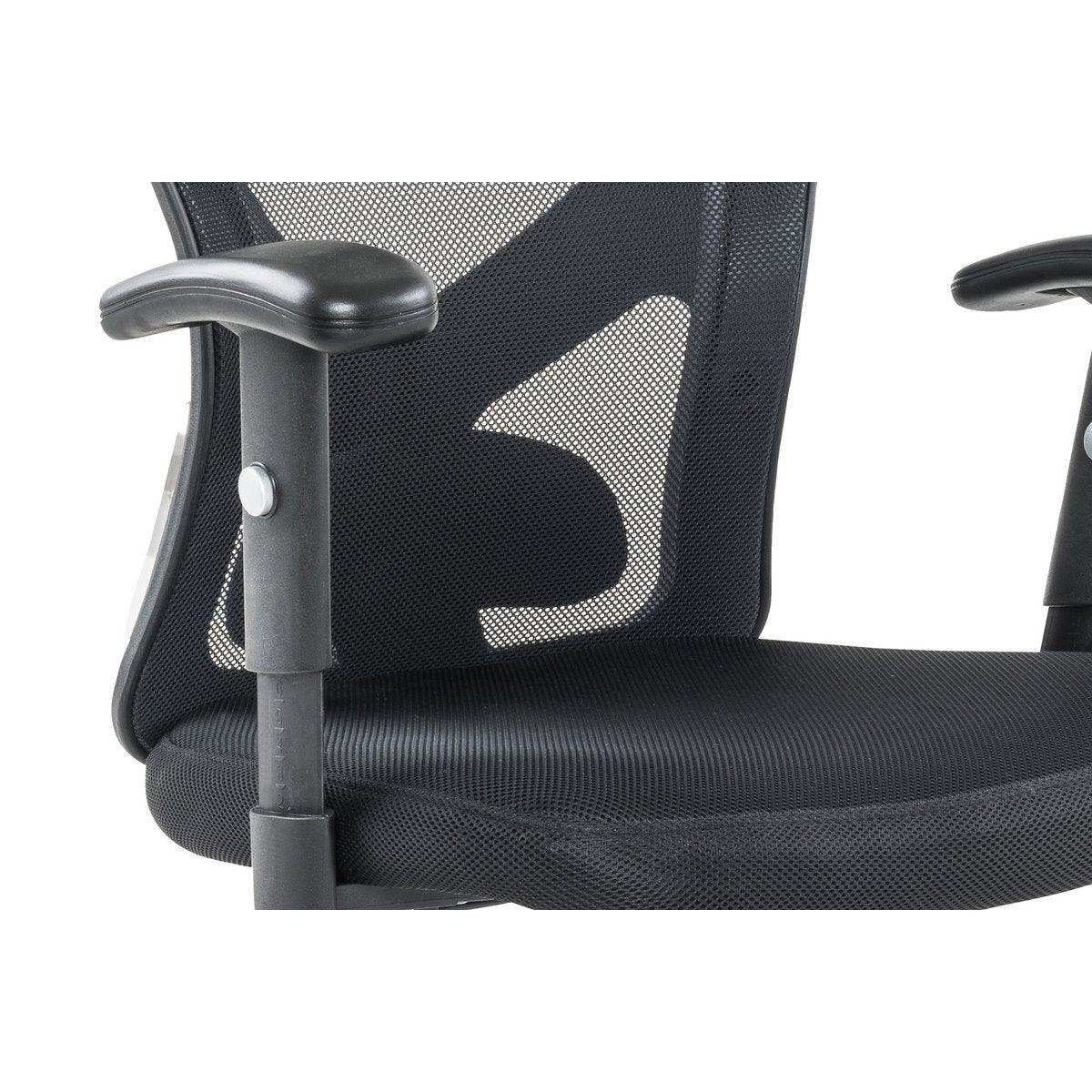 Bürostuhl schwarz mit Kopfstützen aus Mesh - HomeDesign Knaus