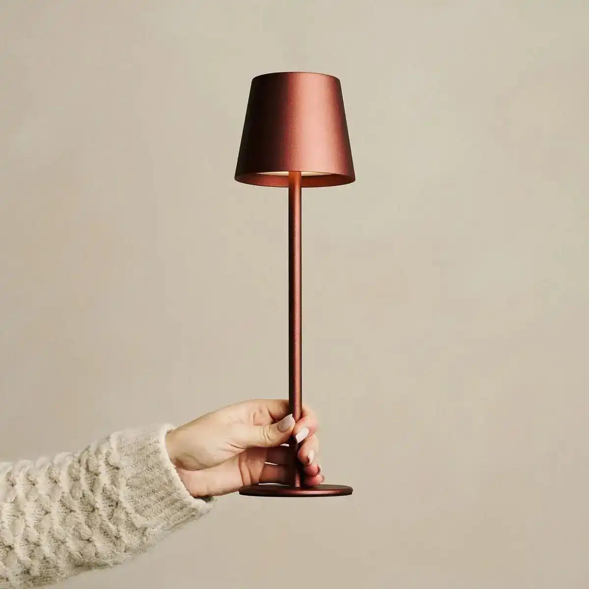 Jasper Bronze - drahtlose Lampe mit Batterie -L -Metall, dimmbare und 3 Lichtstufen