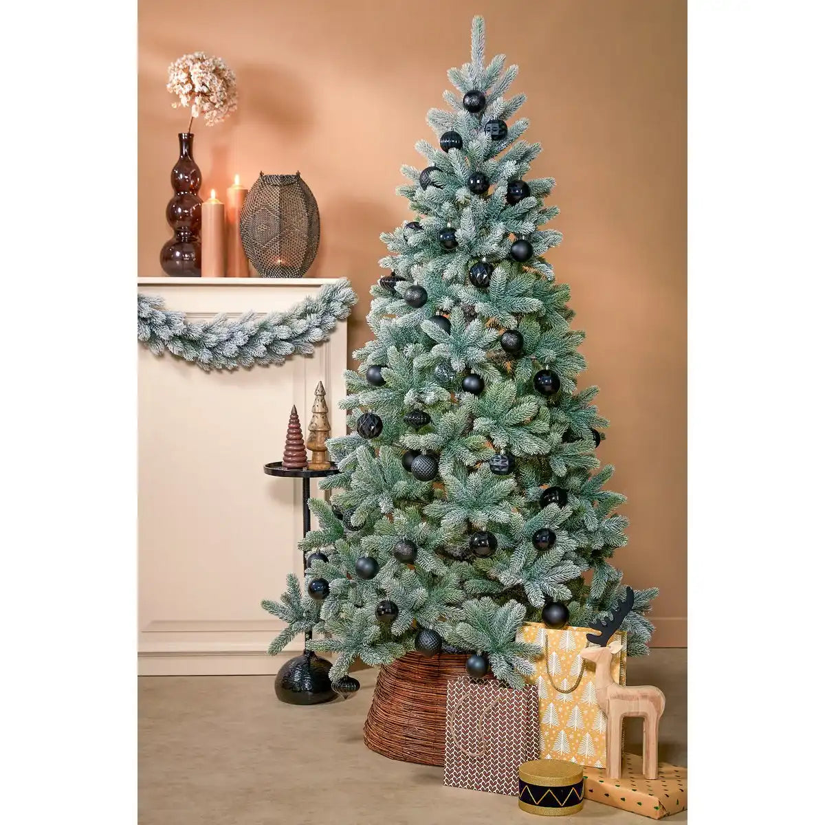 Künstlicher Weihnachtsbaum – H180 x Ø108 cm – Grün gefrostet