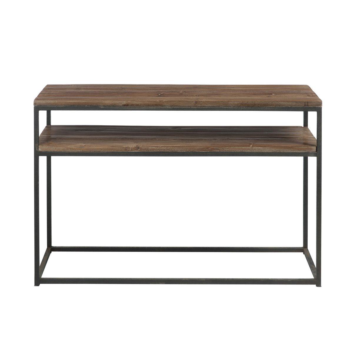 J-Line Konsole Holz/Mit Braun+Schwarz