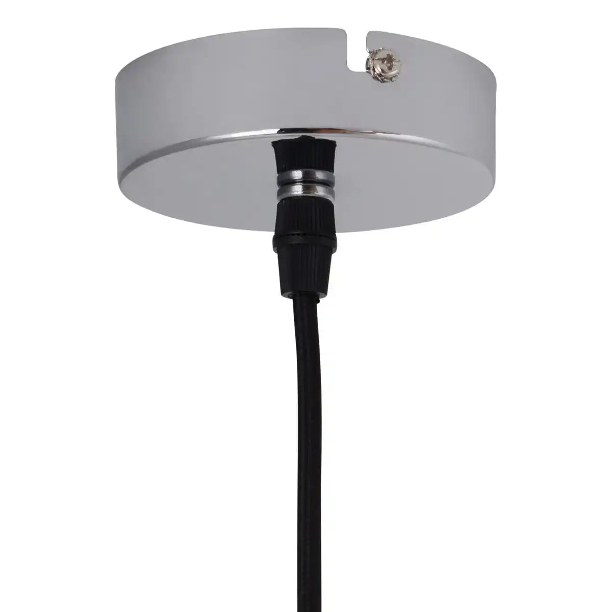 Pendelleuchte "STYLE", Retro Klassiker, Pendellampe aus chromglänzendem Metall mit E27-Fassung, Schirm Ø15 cm, ideal für Esszimmer, Wohnzimmer und Küche.