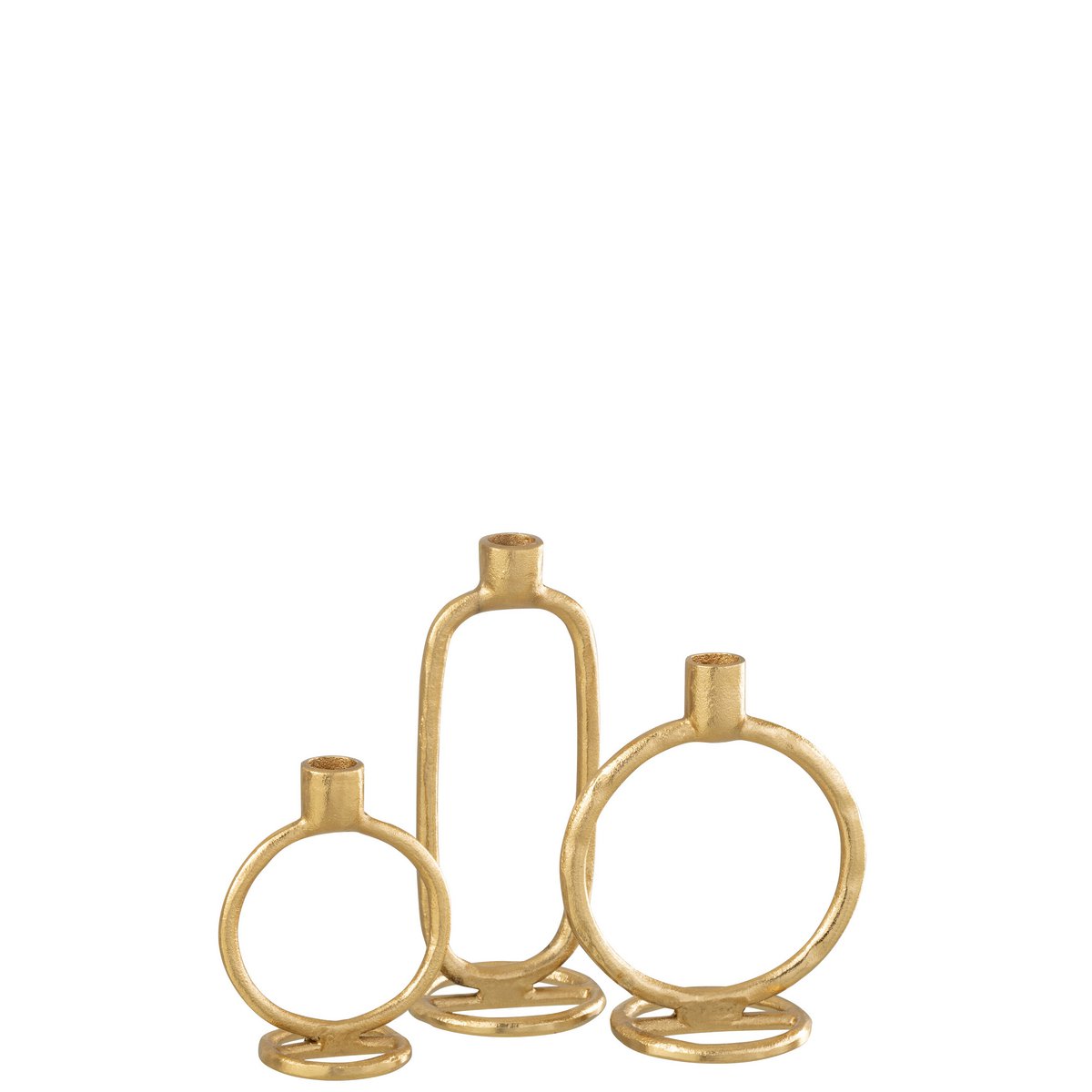 J-Line Kerzenhalter Ring – Aluminium – Gold – groß
