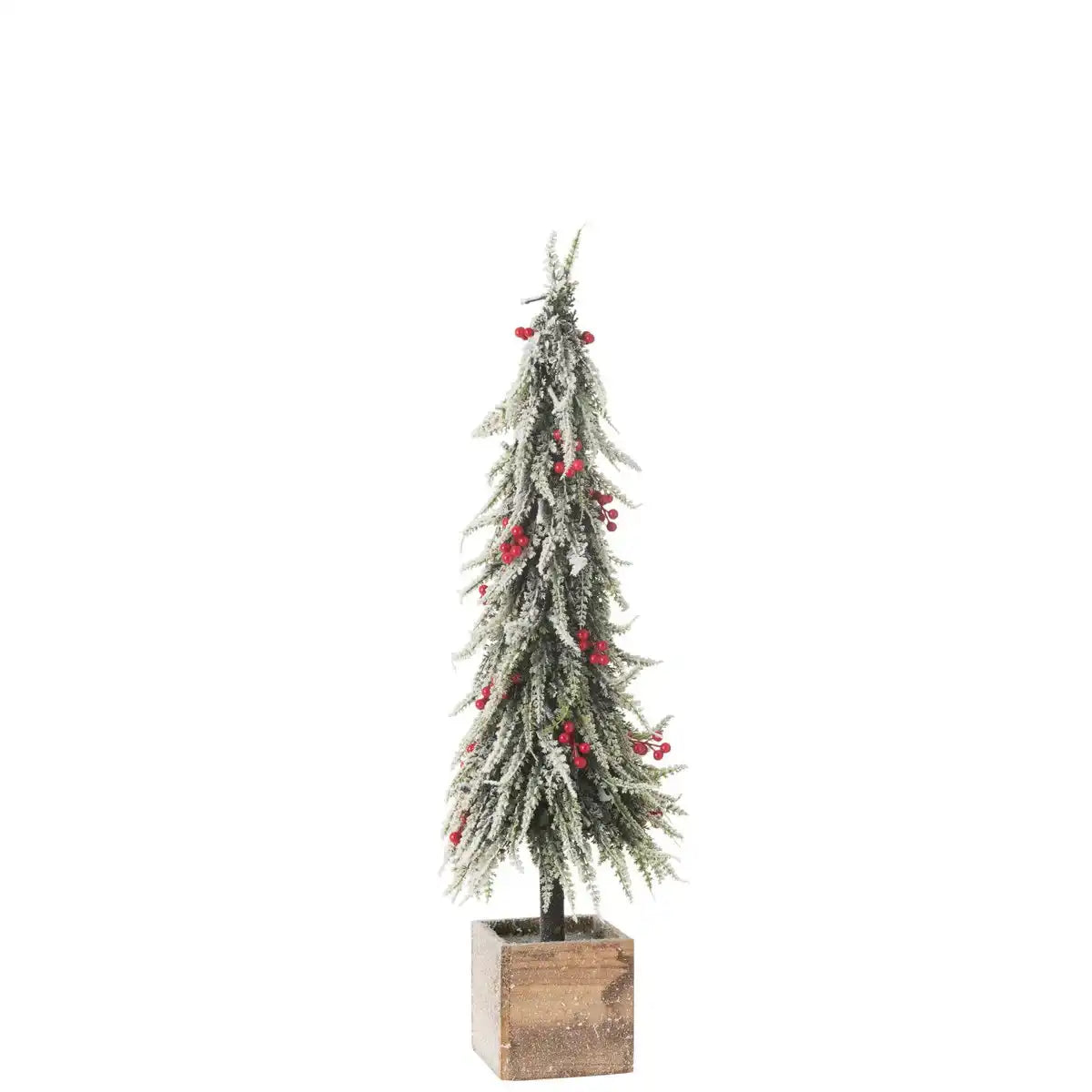 J-Line Weihnachtsbaum+LED Kunststoff Schnee Grün/Rot Groß
