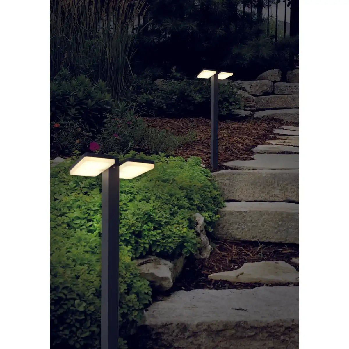 LED-Außensockelleuchte "CLAIR" , aus Metall in Anthrazit, mit integrierter LED