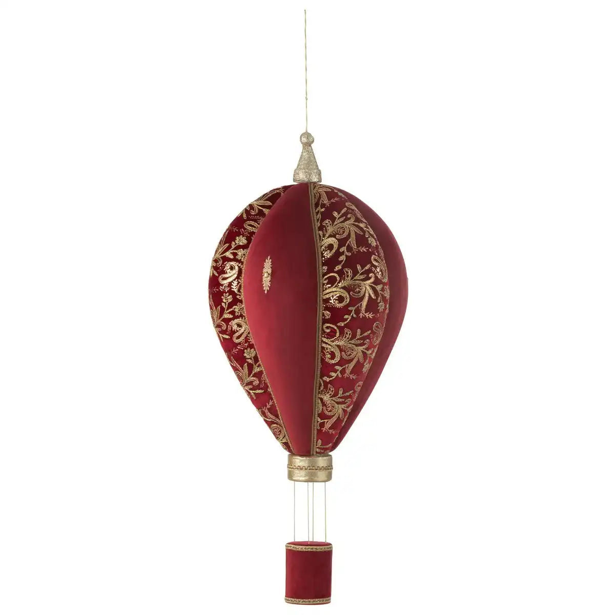 J -Line Decoration Hot Air Ballon - Polyfoam/Textilien - Rot/Gold - L.