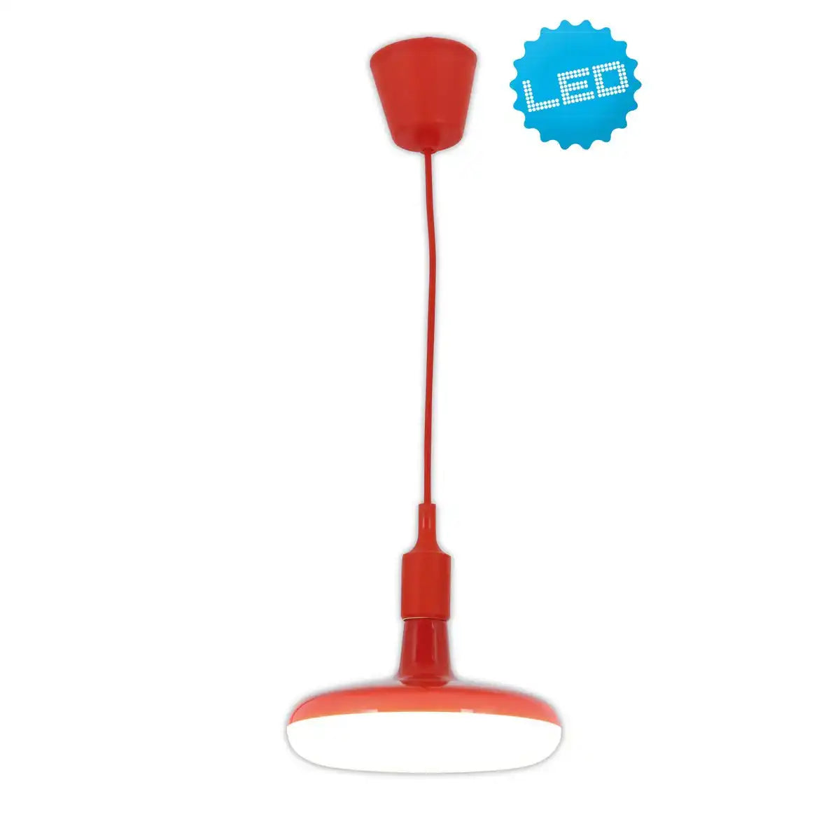Pendelleuchte "UFO" LED rot, Hängelampe aus Kunststoff mit E27-Fassung inkl. Leuchtmittel