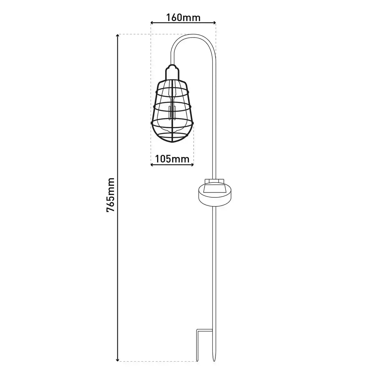 2er-Set LED Deko-Solar-Erdspieß "GITTI" H: 76,5 cm , für Außen, Erdspieß aus Metall und Kunststoff , in Alt-Messing, mit integrierter LED