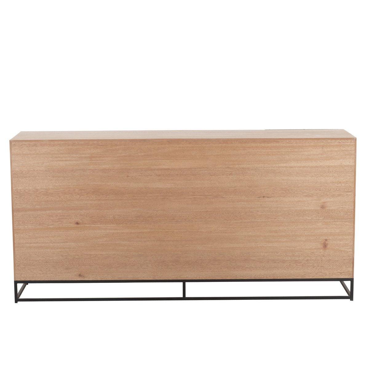 J-Line Sideboard 4 Türen Zickzack – Holz/Metall – Natur/Schwarz