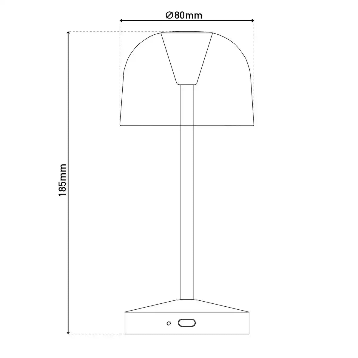 2-er Set LED-Akku-Tischleuchte "Gomba" für Außen und Innen, aus Metall und Kunststoff in Brombeere , 18,5 cm hoch