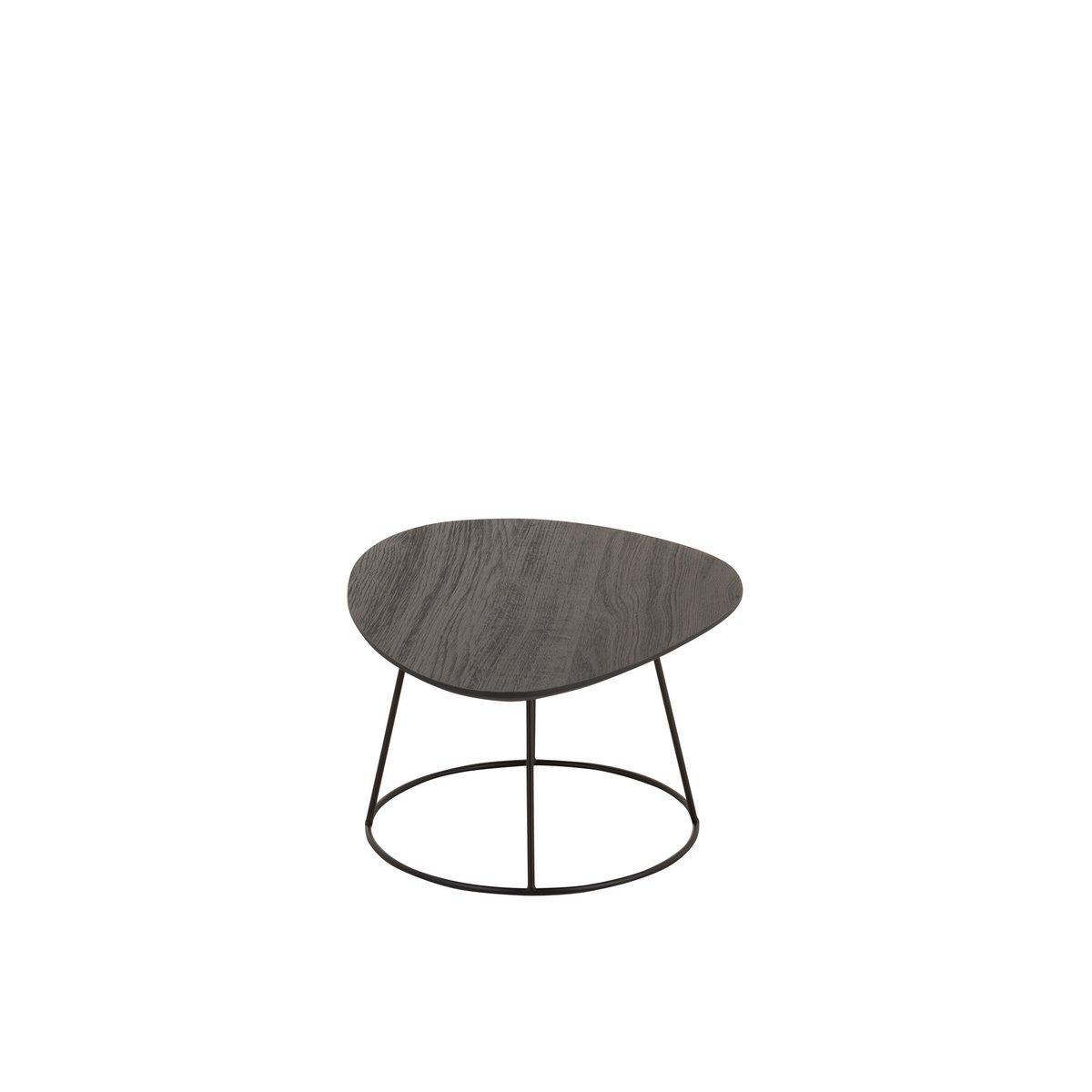 J-Line Beistelltisch Oval Holz/Metall Dunkelbraun S