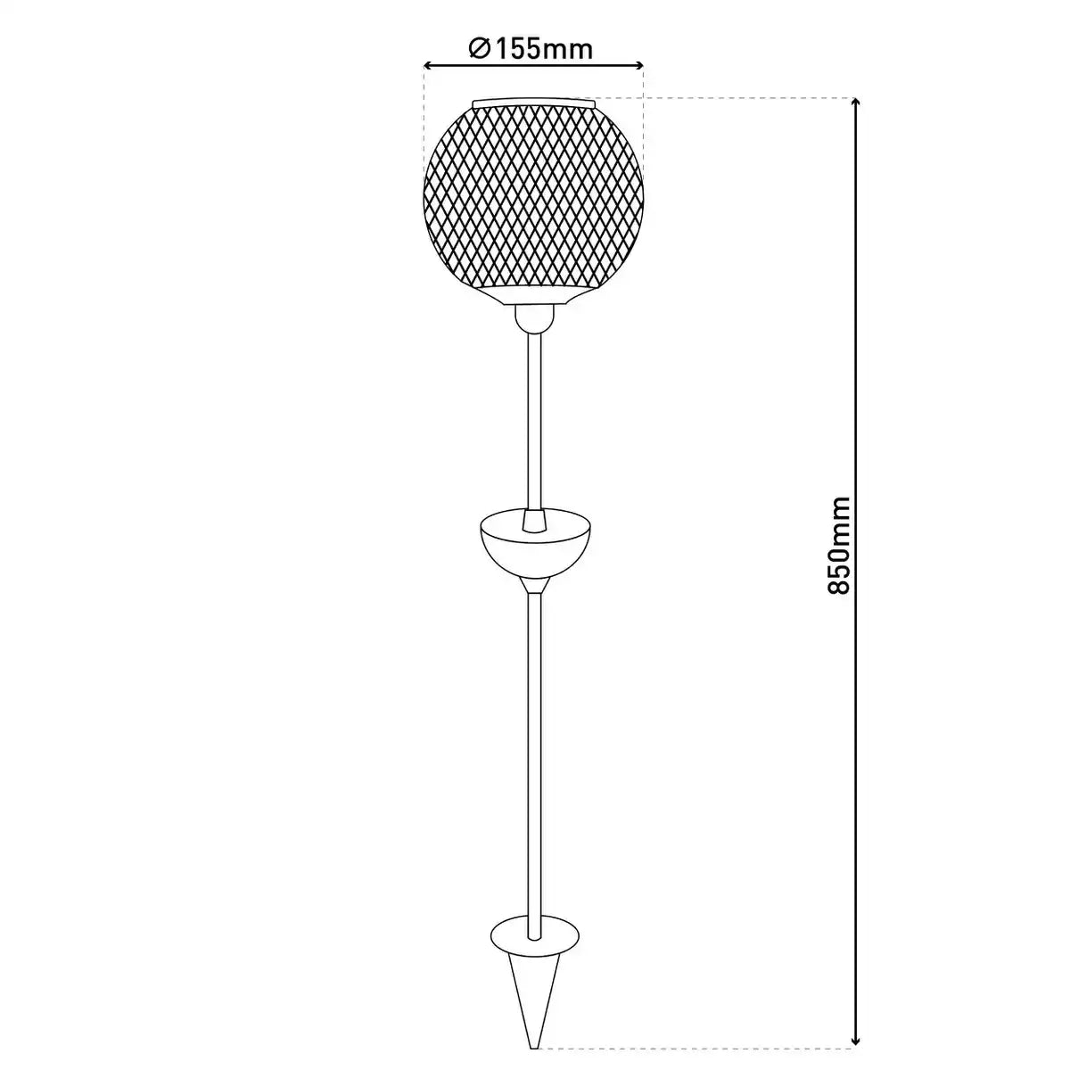 LED Solar-Erdspieß "GELI" , für Außen, Erdspieß aus Metall und Kunststoff in Schwarz, mit integrierter LED