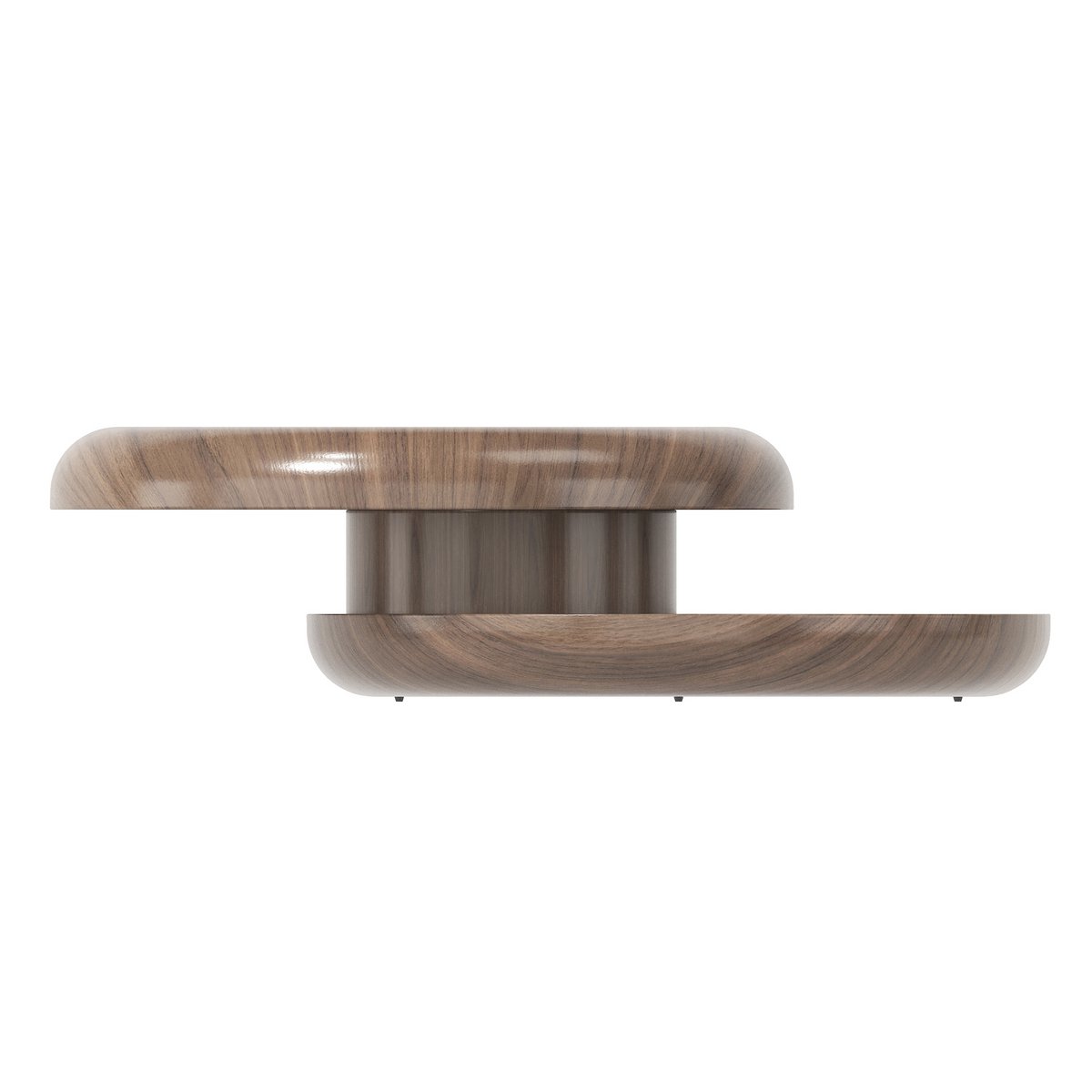 Couchtisch Ø 90 cm drehbar Walnuss
