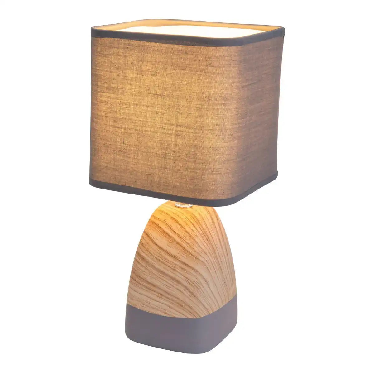 Keramiktischleuchte "CREMONA" aus Keramik in braun/grau mit E14 Fassung, Tischlampe für Wohnräume 31 cm hoch