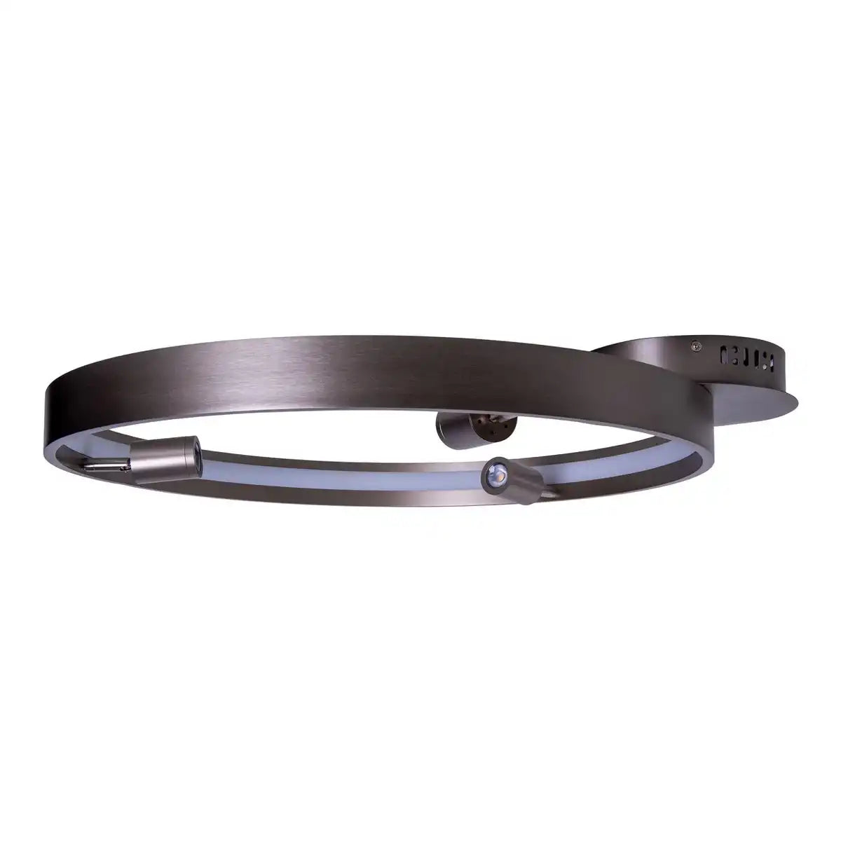 LED Deckenleuchte "TRISTAN", moderne Deckenlampe aus Metall und Kunststoff in Stahl-blank, die LEDs sind fest verbaut. Mit ca. 58 cm Ødie ideale Beleuchtung für Wohnzimmer, Esszimmer oder Küche.