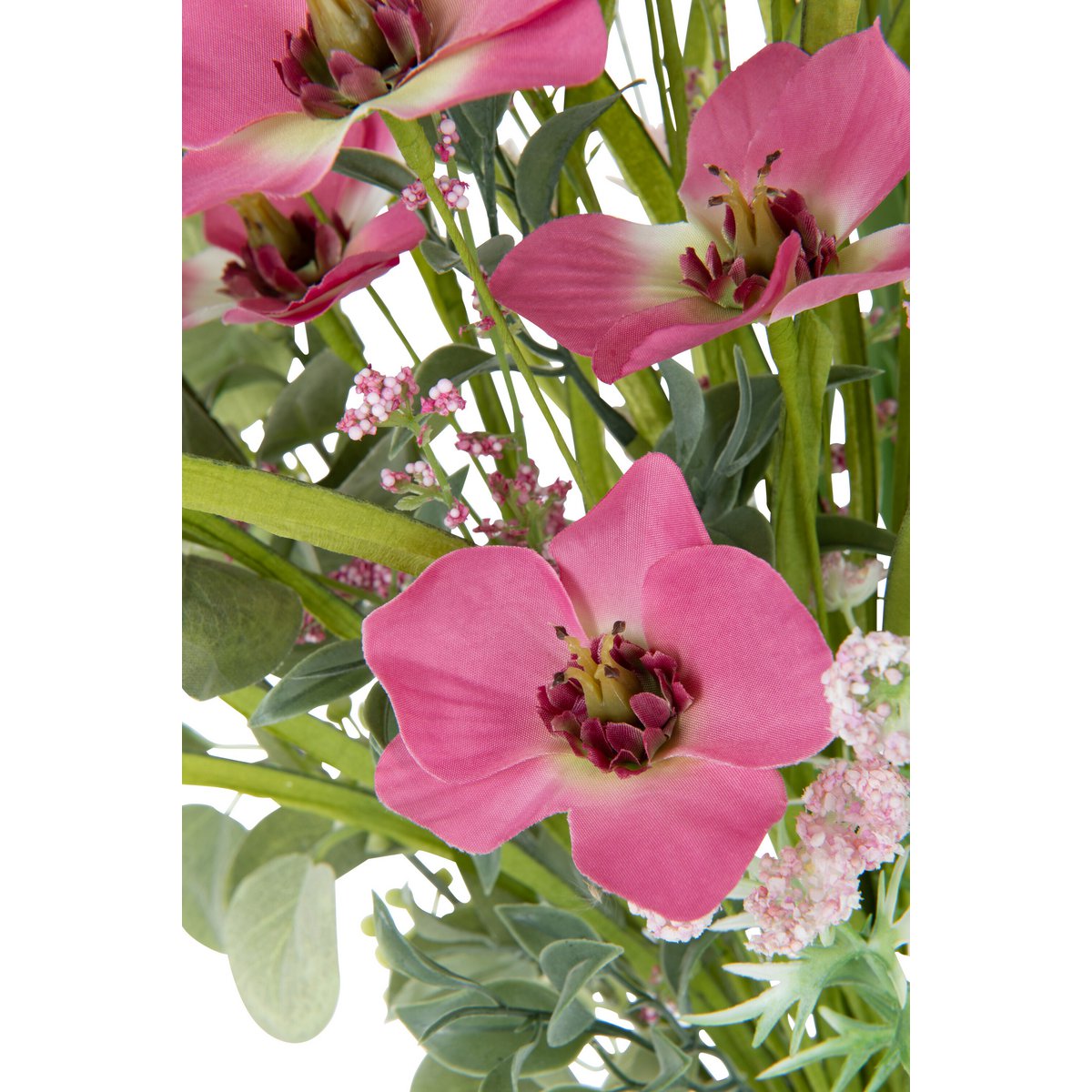 J-Line Blumenstrauß Mix Flowers - Kunststoff - Rosa