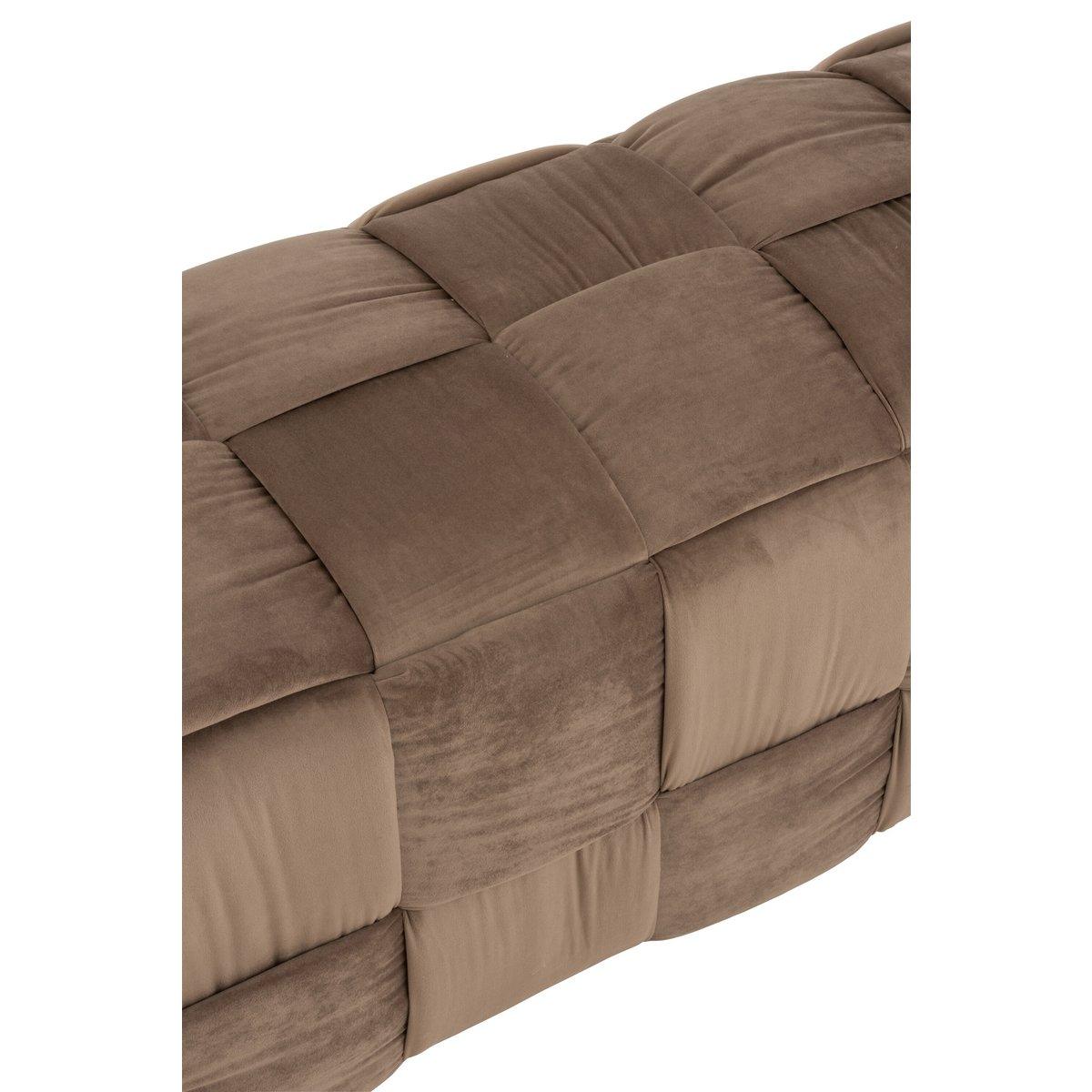J-Line Pouf 3-Sitzer - Textil/Holz - Braun