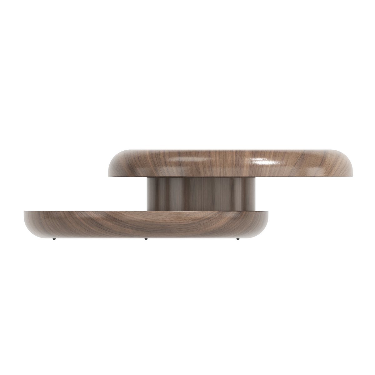 Couchtisch Ø 90 cm drehbar Walnuss