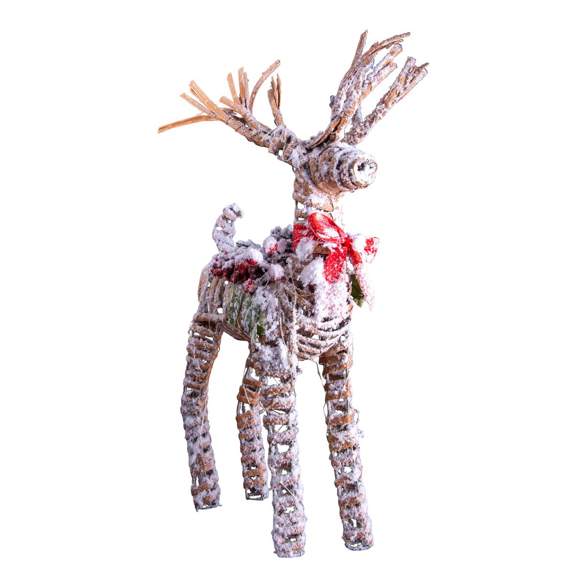 LED-Weihnachtsdeko "RENTIER" aus wetterfestem Kunststoff in natur, mit fest verbauten LEDs