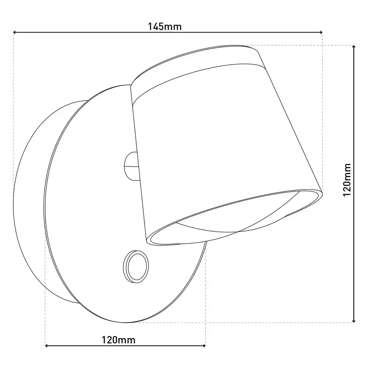 Akku-Wand-Leuchte "TONDO" magnetisch, ca 12 x 14,5 cm, aus schwarzem Metall, für Innen